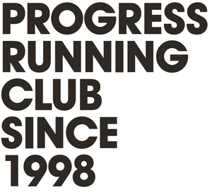 Progress Running Club Since 1998.  Progress Running Club Logo.