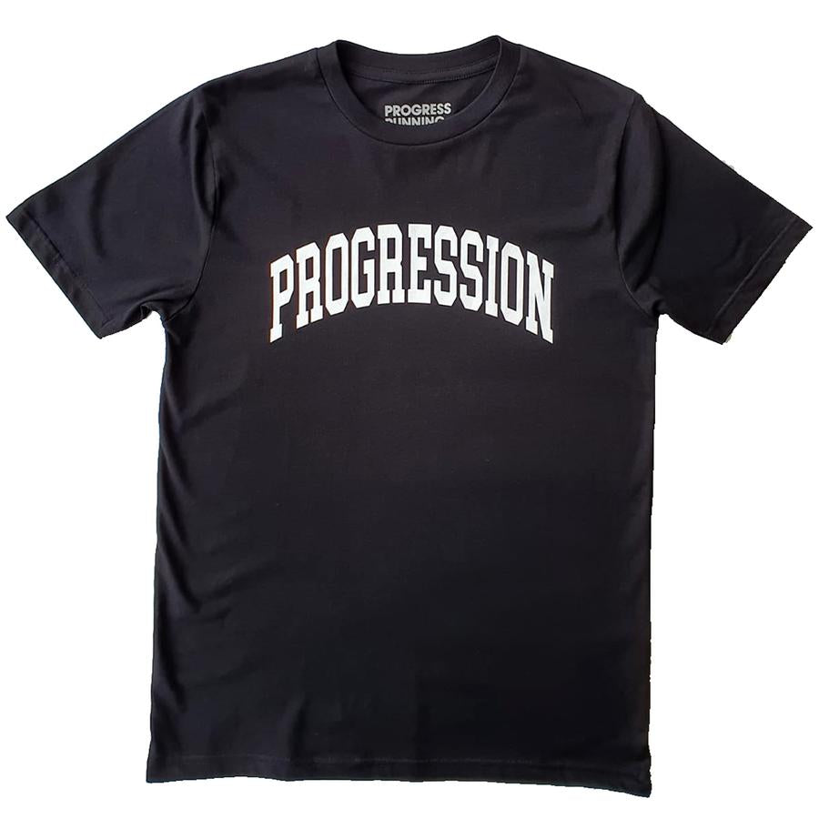 Progress Running Club premium organic tee shirt black progression