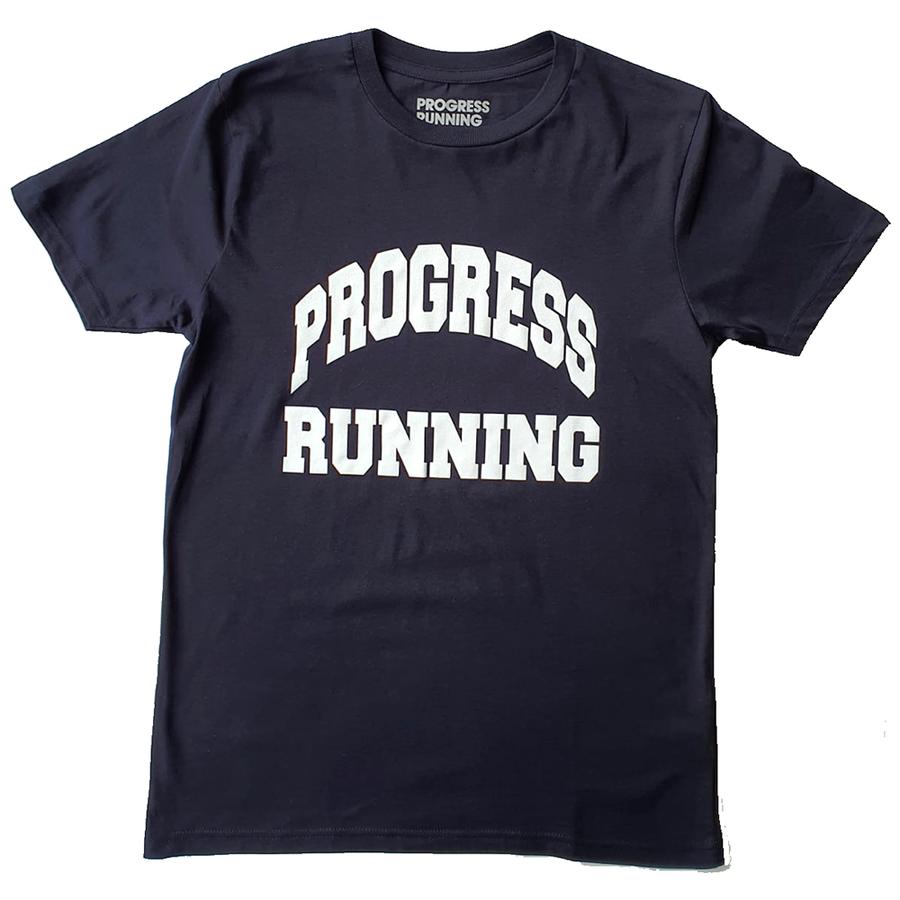 Progress Running Club Varsity T Shirt in Navy