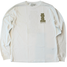 Load image into Gallery viewer, On The Road Tee Shirt in White &amp; Gold Long Sleeve
